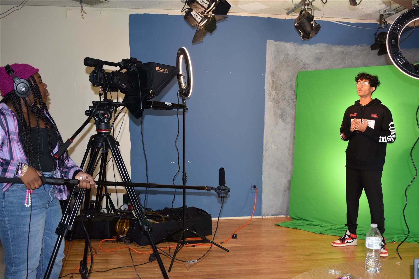 in the green screen studio